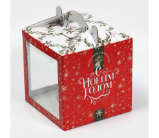 Коробка кондитерская с окном, сундук, "Рождественская почта" 20*20*20см